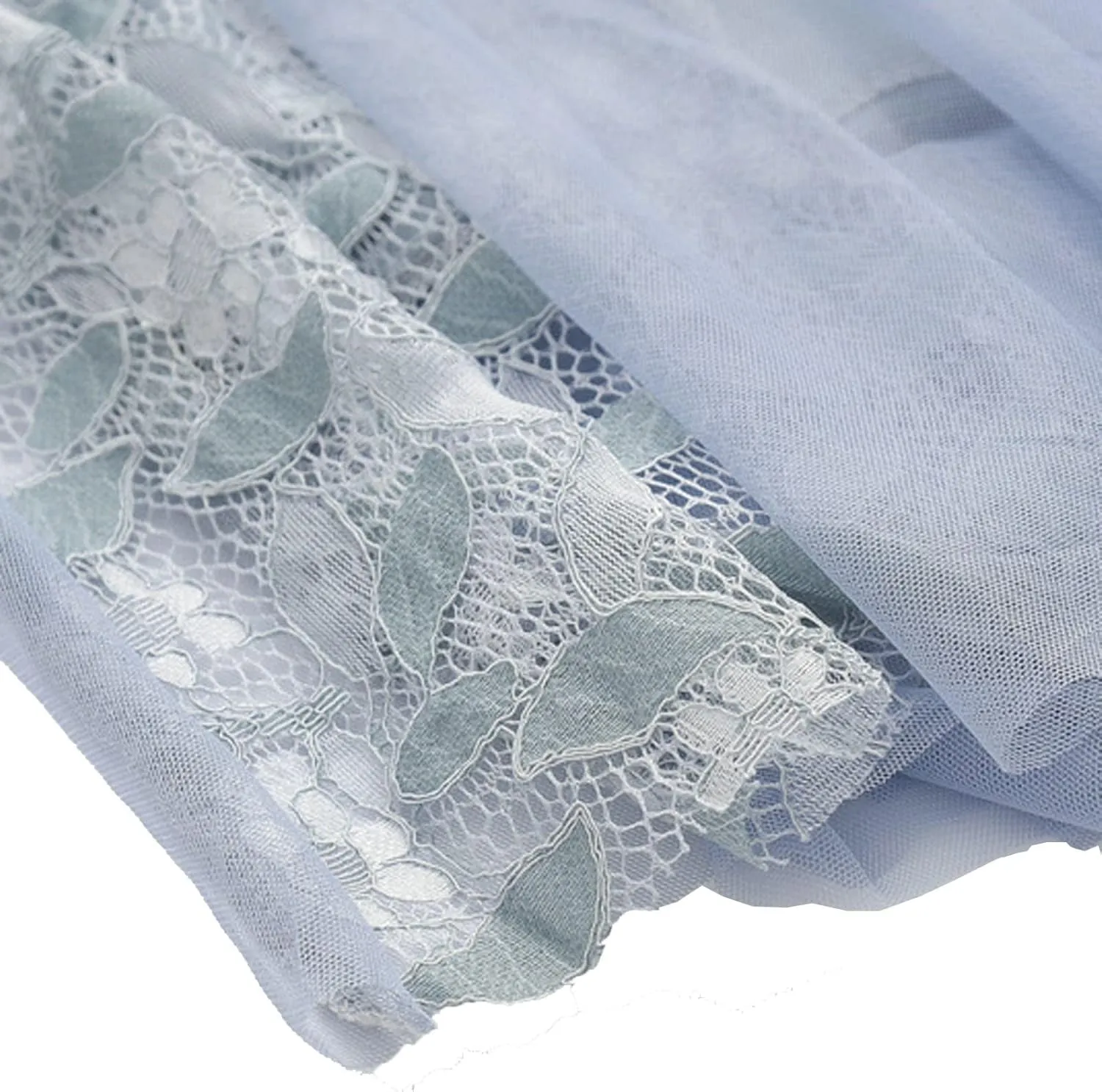 Tulle Skirts for Women Bow Tie Elastic High Waist Layered Floral Lace Skirt Mesh Sheer Pleated A-Line Midi Skirts