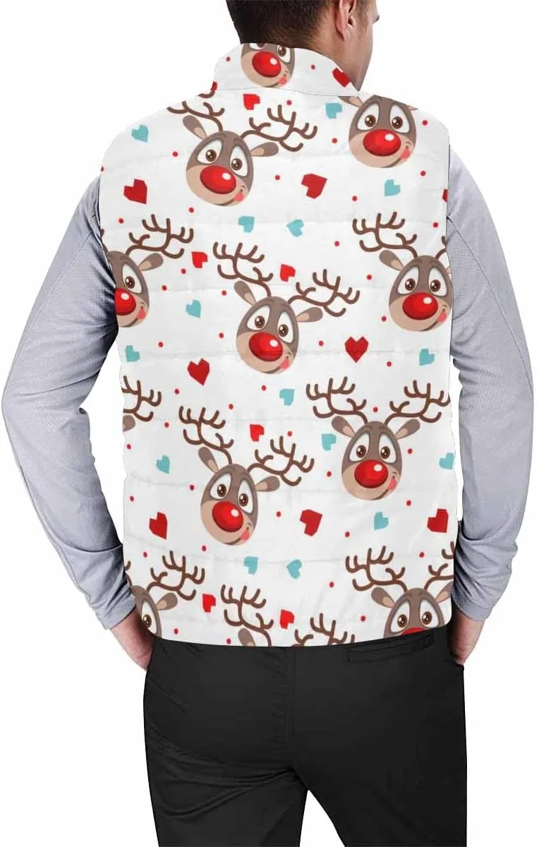 Vests For Men Gingerbread Cookies Men'S Warm Puffer Vest Outdoor Sleeveless Jacket For Golf Hiking Casual Travel