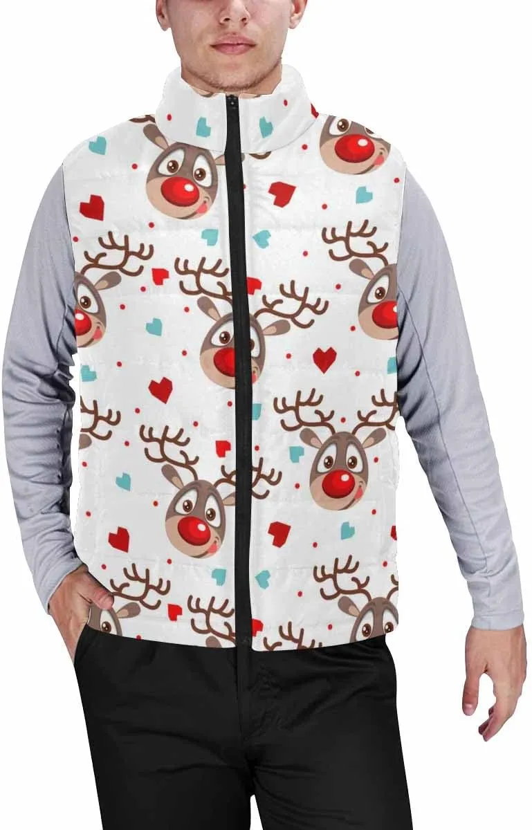 Vests For Men Gingerbread Cookies Men'S Warm Puffer Vest Outdoor Sleeveless Jacket For Golf Hiking Casual Travel