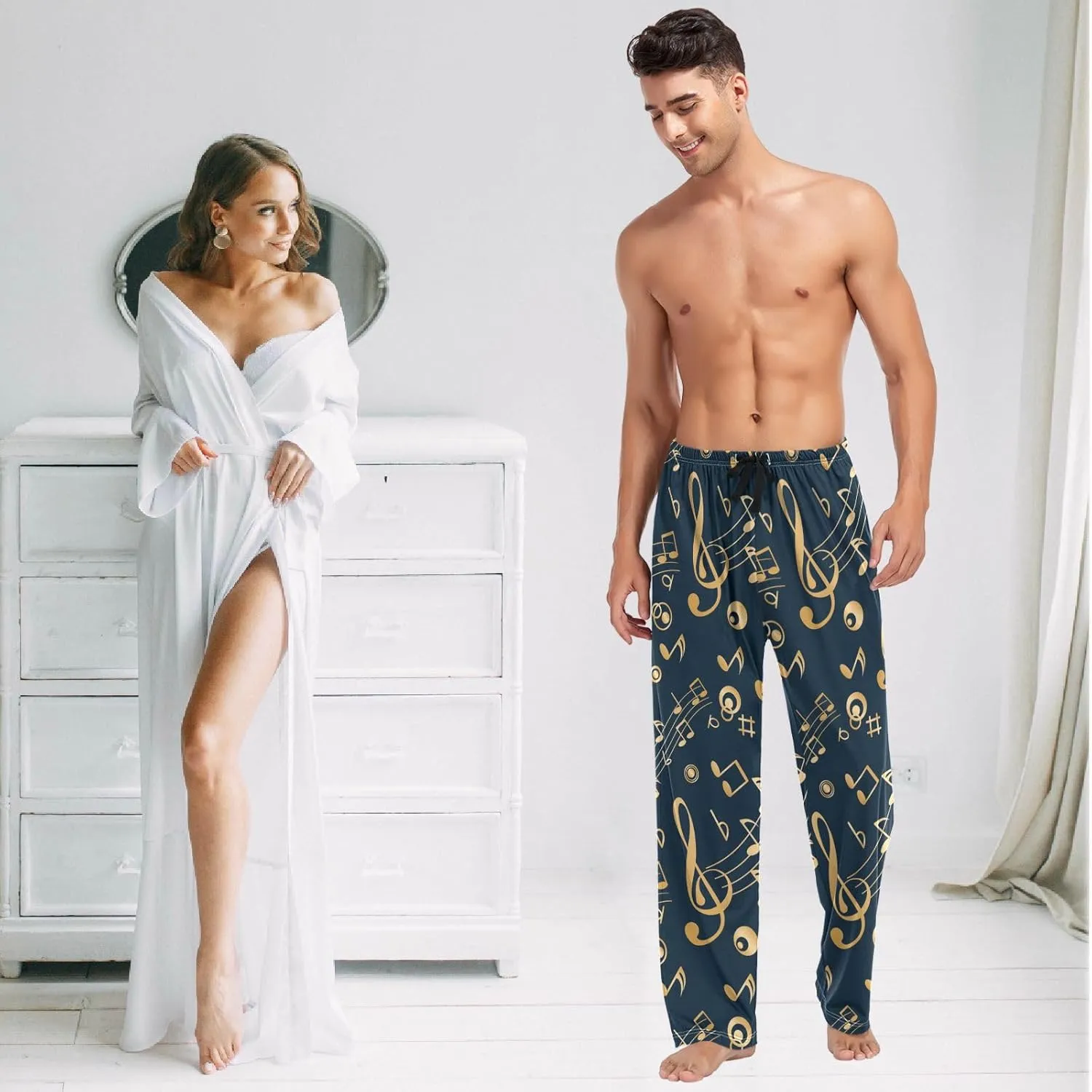 visesunny Men's Pajama Pants 100% Cotton Lounge Soft Warm Sleepwear Pants PJ Bottoms Drawstring and Pockets
