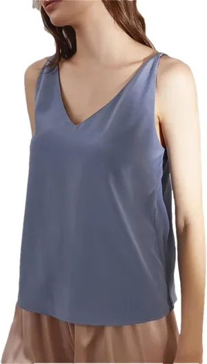 Women Loose Fit Silk Camisole Tank Summer Sleeveless V-Neck Silk Satin Sling Vest Top