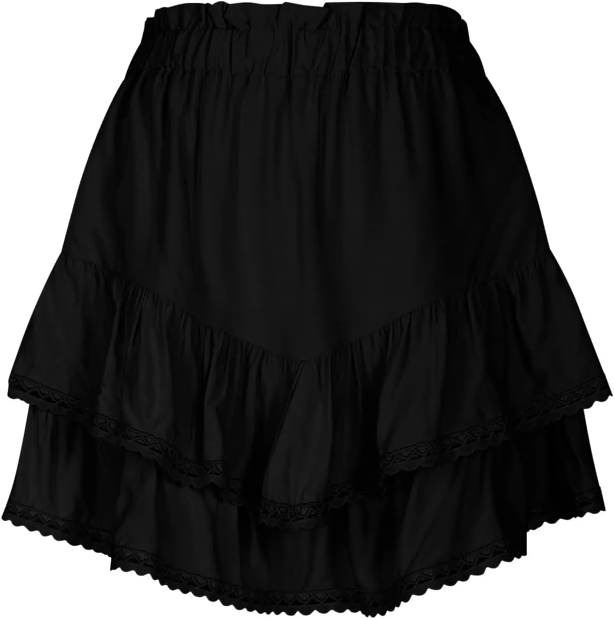Women's Boho Ruffle Tiered Skorts Casual Fashion High Waist Pleated Skirts Solid Color Sexy Tennis Golf Skater Skort