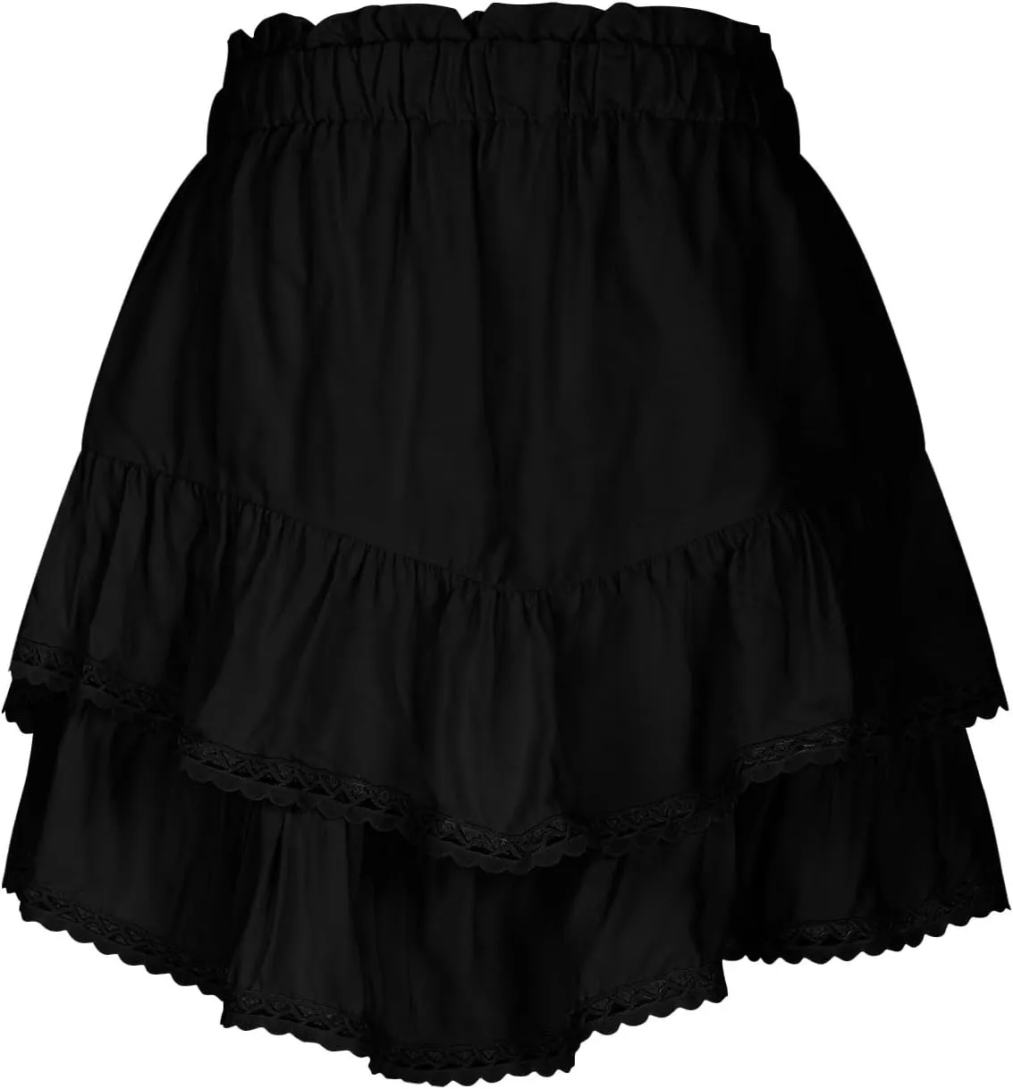 Women's Boho Ruffle Tiered Skorts Casual Fashion High Waist Pleated Skirts Solid Color Sexy Tennis Golf Skater Skort