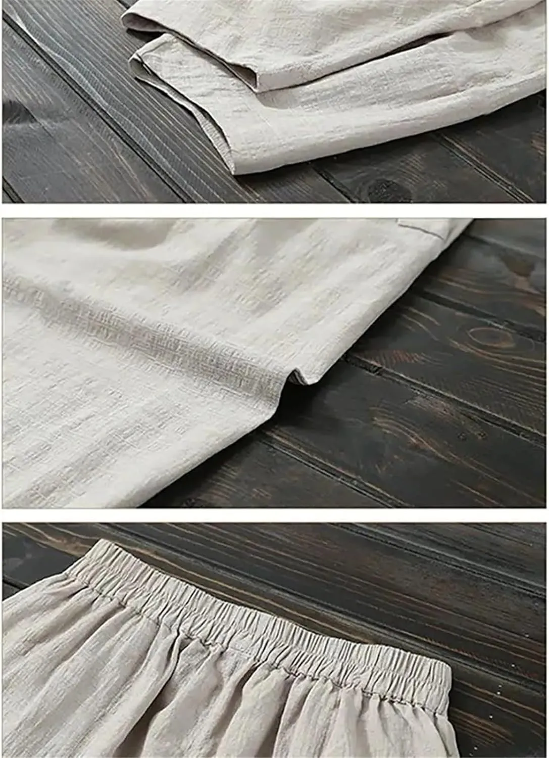 Women's Cotton Wide Leg Pants Spring Summer Casual Elastic Waist and Ankle Loose Oversized Harem Pants
