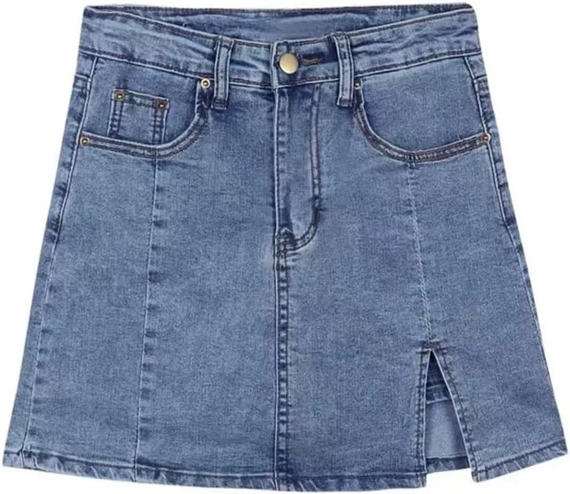 Womens Denim mini Skirt Summer Woman High Waisted Skirts, Summer Boho Flowy A Line Skirts Casual Lightweight Beach Skirt