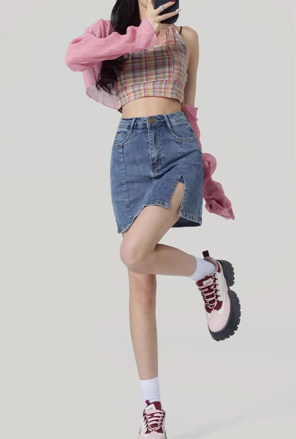 Womens Denim mini Skirt Summer Woman High Waisted Skirts, Summer Boho Flowy A Line Skirts Casual Lightweight Beach Skirt