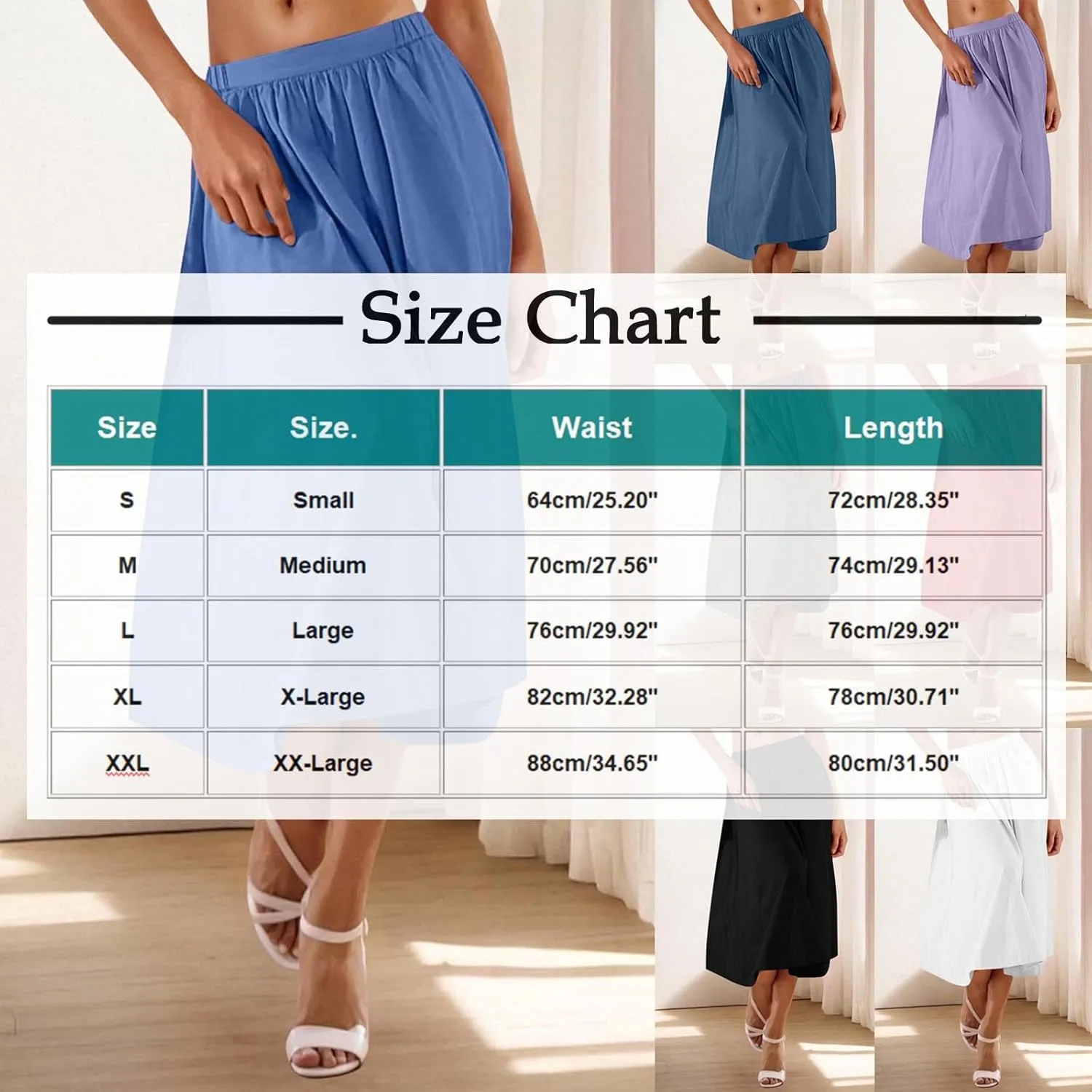 Womens Midi Skirts Casual Elastic High Waisted Pleated Flowy Long Skirts Trendy Cute Skirts Beach Vacation Outfits