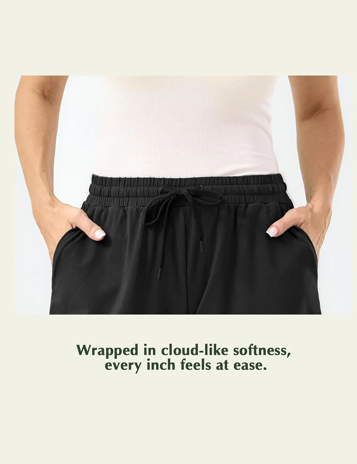 Womens Pajama Shorts Drawstring Waist Lounge Shorts with Pockets, Viscose Made from Bamboo