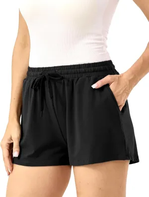 Womens Pajama Shorts Drawstring Waist Lounge Shorts with Pockets, Viscose Made from Bamboo