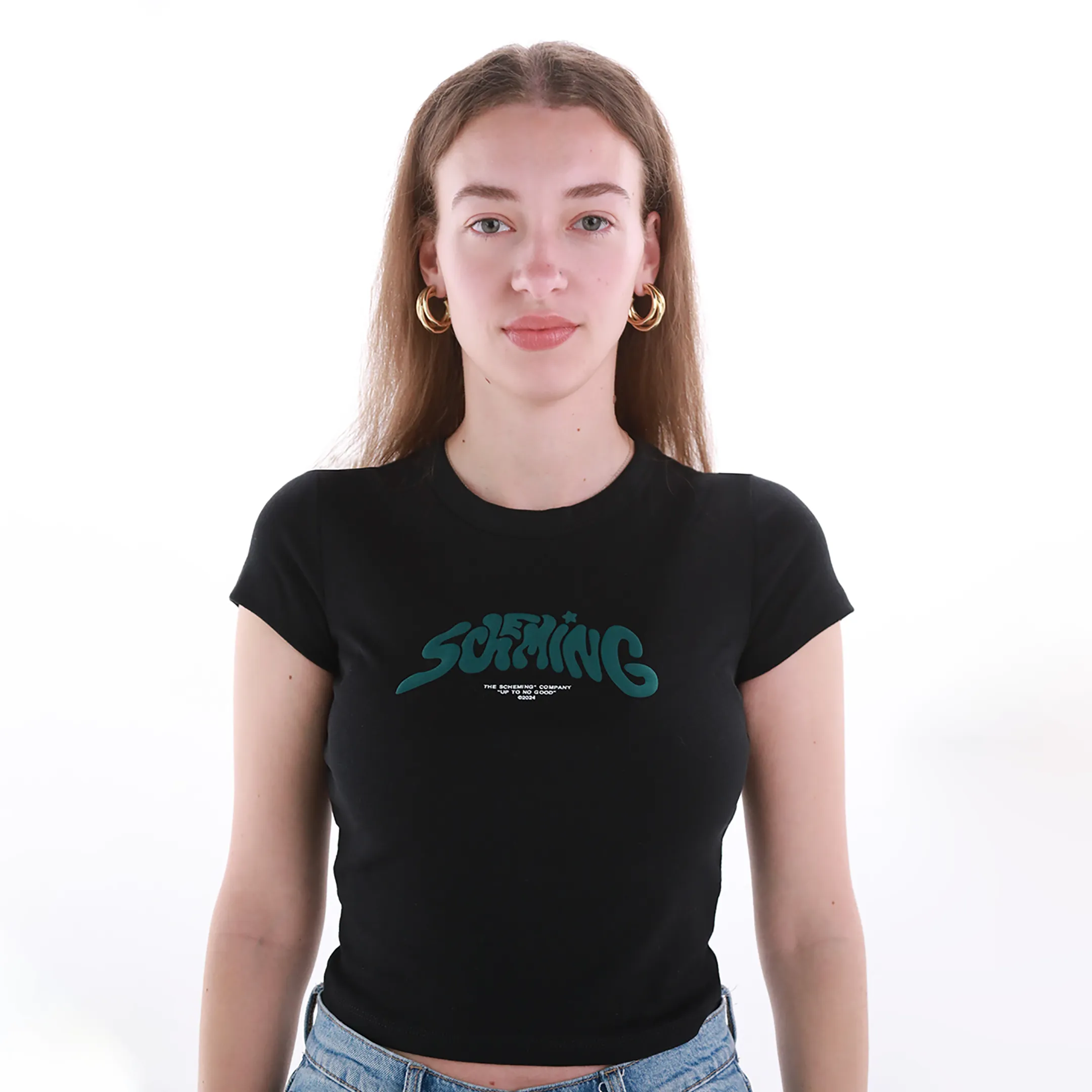 Women's Puff Print Cropped Baby Top