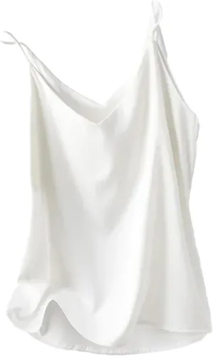 Women's Silk Satin Tank Tops Summer Slim Sleeveless V-Neck Spaghetti Strap Camisole