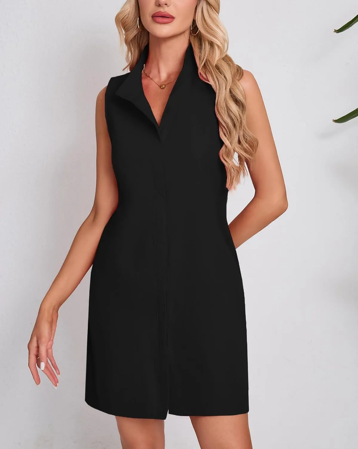 Women's Sleeveless Floral Mini Dress Button Down Tunic Shift Casual Boho Summer Tank Dress