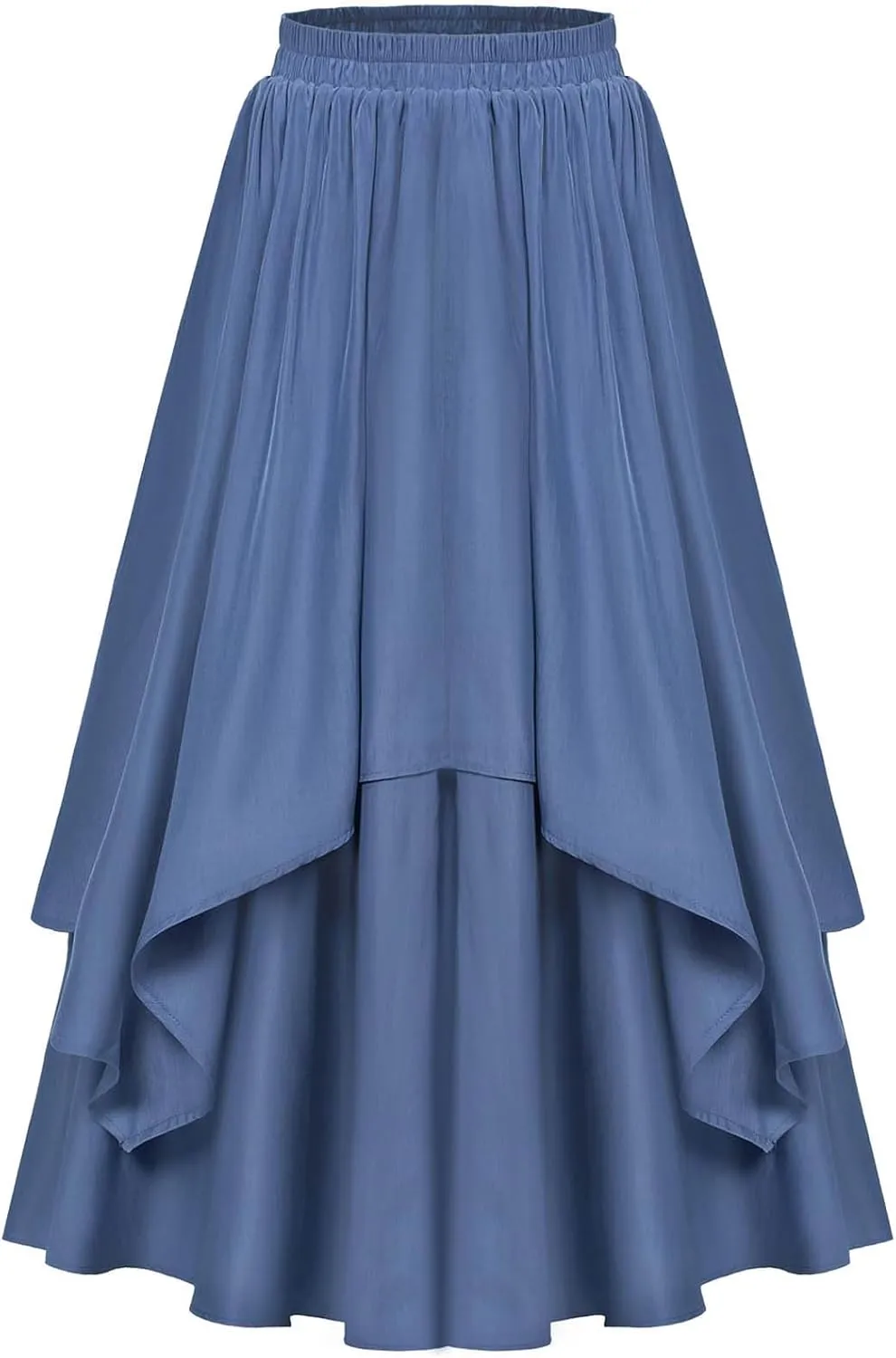 Womens Steampunk Renaissance Skirts Plus Size Elastic High Waisted Layered Long Maxi Skirt Stretch Party Dress