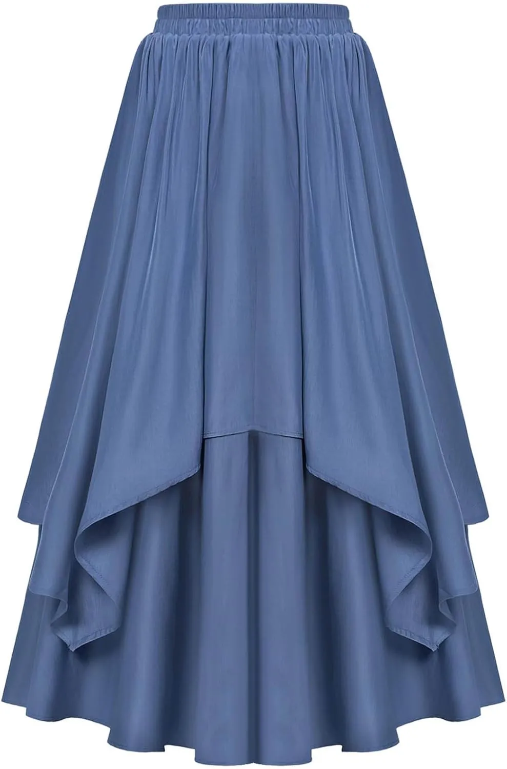 Womens Steampunk Renaissance Skirts Plus Size Elastic High Waisted Layered Long Maxi Skirt Stretch Party Dress