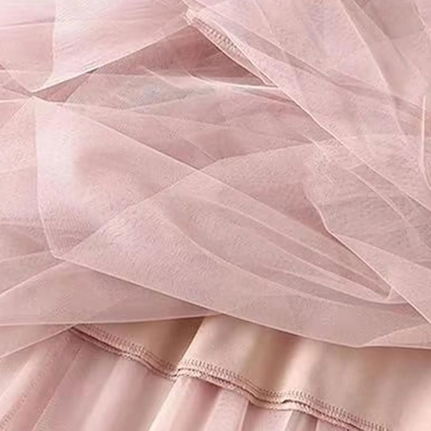Women's Tulle Skirt High Low Asymmetrical A-Line Fairy Elastic High Waist Mesh Layered Pleated Long Midi Skirts