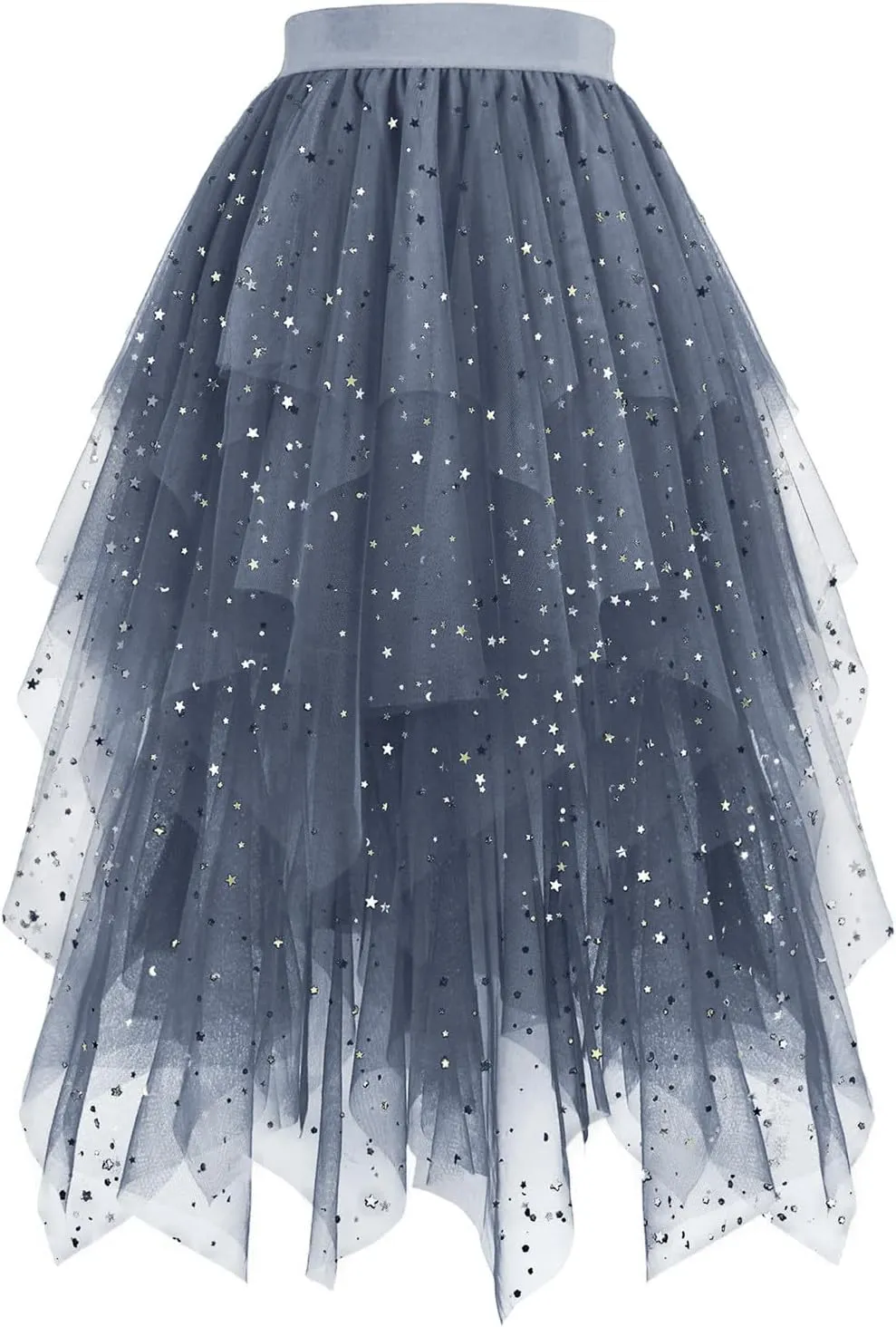 Women's Tulle Sparkly Skirts High Waisted Lightweight Quick Dry Mesh Midi Casual Smooth Aline Swing Skirt