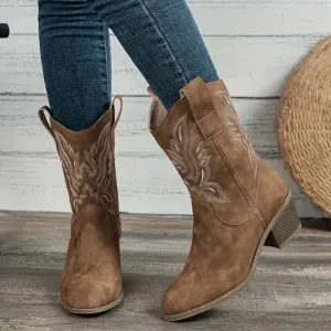 Women's Vegan Leather Western Boots: All-Season Style
