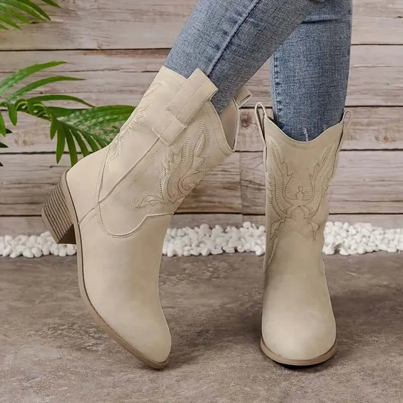 Women's Vegan Leather Western Boots: All-Season Style