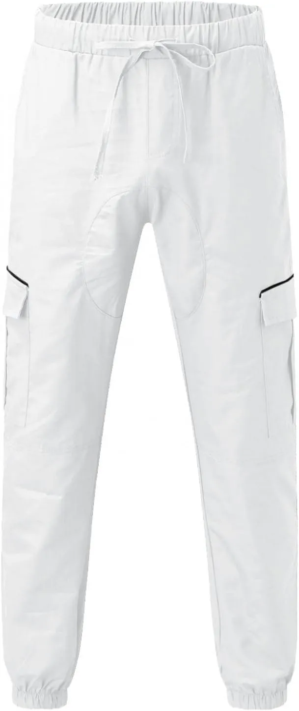 ZHUER Mens Casual Cargo Pants Joggers Pants Stretch Drawstring Sweatpants Cotton Chino Pants Slim Fit Gym Workout Pants