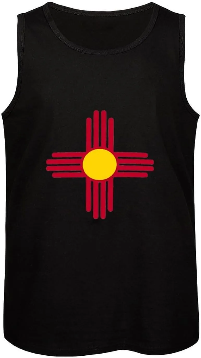 Zia Symbol Mens Tank Top Cotton Undershirt Crewneck Sleeveless Shirt for Summer