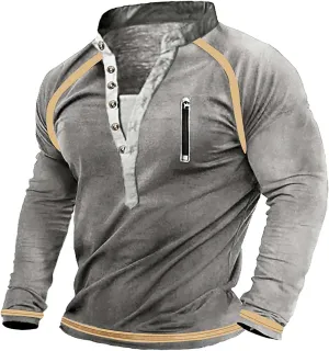 ZYXTIM Men Tactical Shirts Long Sleeve Henley Shirts Lightweight Quick Dry Workout Hunting Sweatshirts Casual Pullover Hoodie